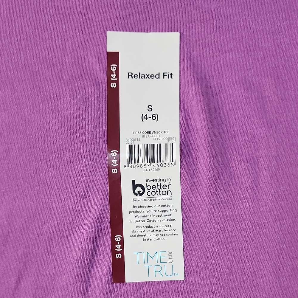 True & Co. Women's Lavender V-Neck Tee - Picture 3 of 3